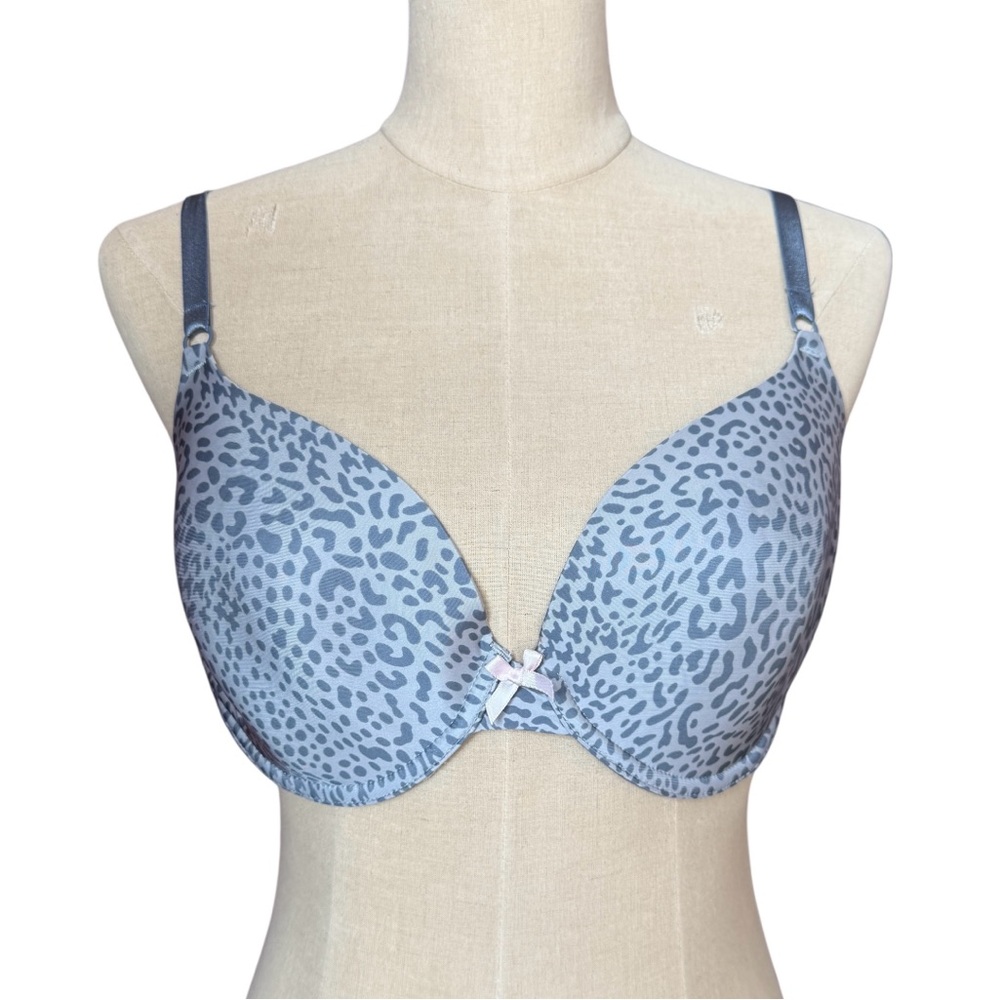 Victoria Secret Leopard Print Blue Bra 36D